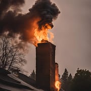 Chimney Fire on Brick Masonry Chimney Sixpenny Chimney Sweeps Chimney Fire on Brick Masonry Chimney spreading on rooftop