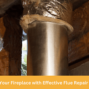 Preserving Your Fireplace with Effective Flue Repair Techniques (1) Flue repair in progress by Sixpenny Chimney Sweep ensuring safe fireplace operation.