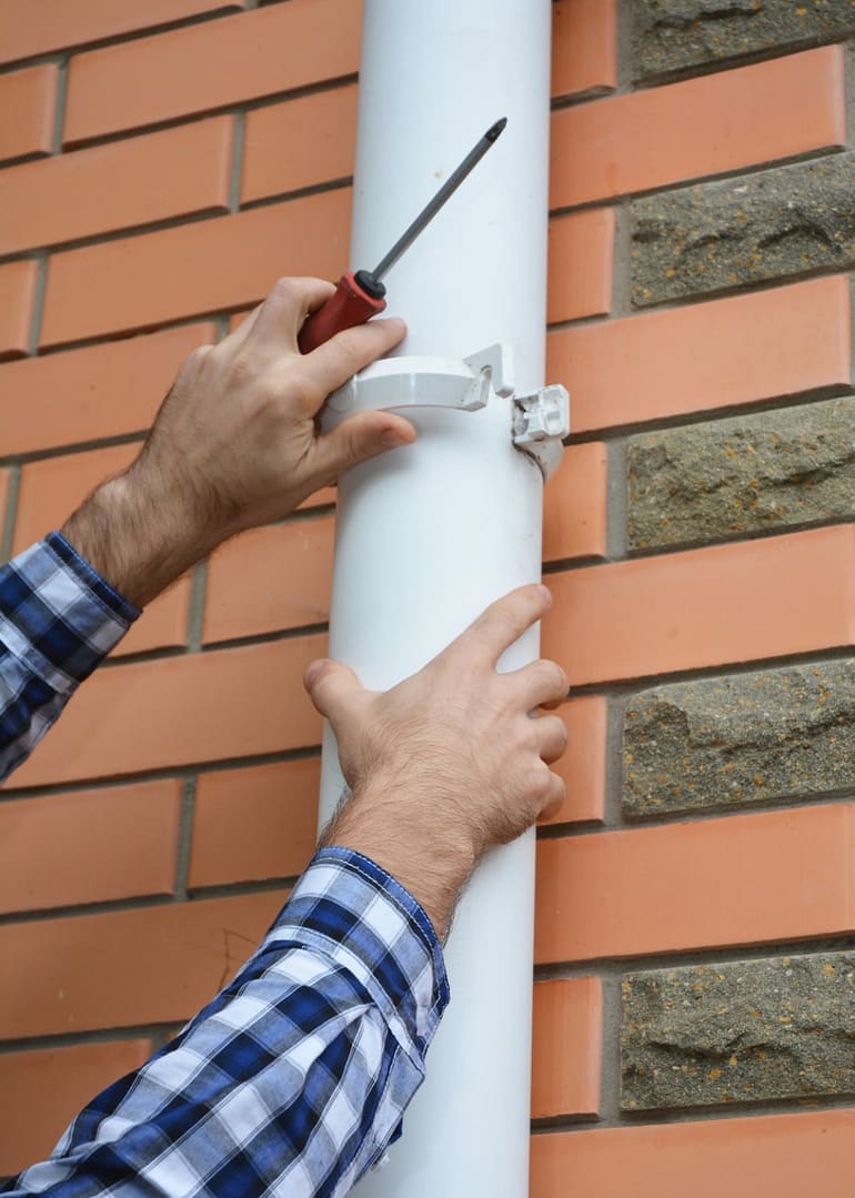 Guttering, Plastic Guttering, &; Drainage by Handyman hands.